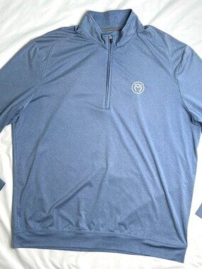 Johnnie-O Performance 1/4 Zip Pullover Mens Large Laguna Blue Golf Stretch